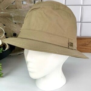 3/$25 London Fog Vintage 70s Khaki Canvas Fedora Hat Size 7
